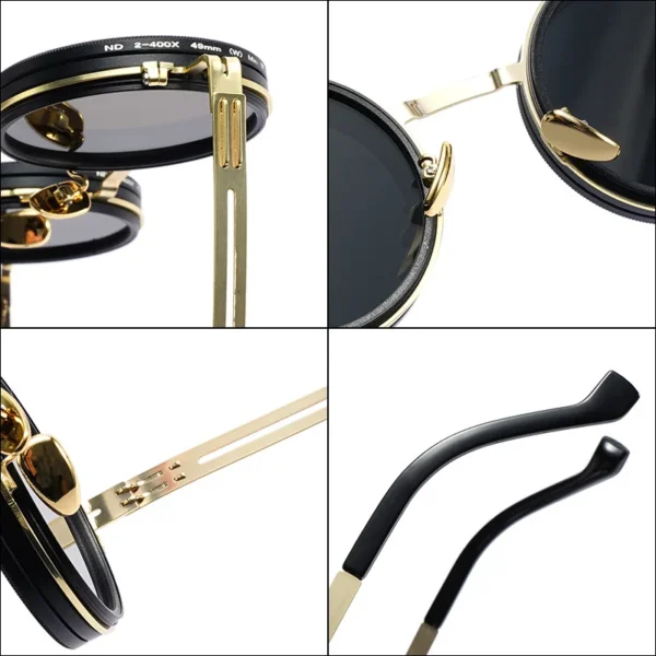 Neue Einstellbare 1-9 Sonnenbrille Punk Polarisierte Sonnenbrille Männer Frauen Runde ND Filter Linsen Retro Angeln Brillen Shades 3