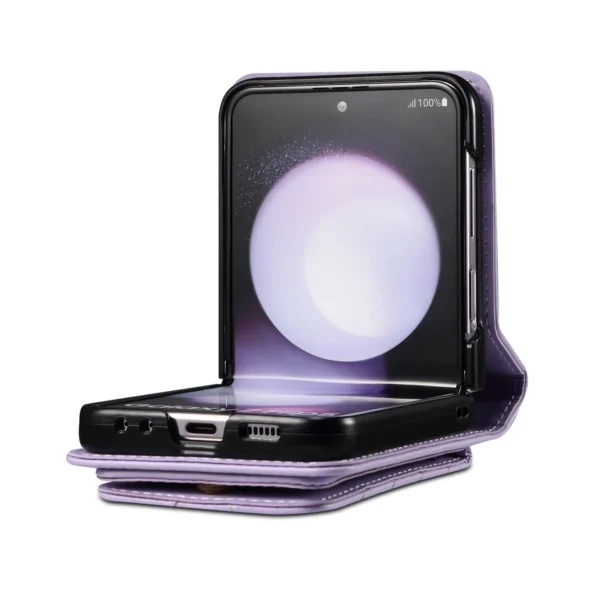Anti-Klopf-Mappen-Handy-Coque-Hülle für Samsung Galaxy Z Flip 5 Flip4 Flip 3 4 Flip5 Flip6 Kartensteckplatz Business-Lederhülle 5
