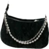 Rosa Damen Umhängetasche Elegante süße Schleife Perlenketten Schleife Stickerei Handtasche Casual Leder koreanische Mode weibliche Handtasche 5