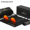 KINGSEVEN 2025 Trend Runde Sonnenbrille Polarisierte Männer Sonnenbrille UV400 Gothic Steampunk Stil Männlich Anti-Glare Spiegel Objektiv 2
