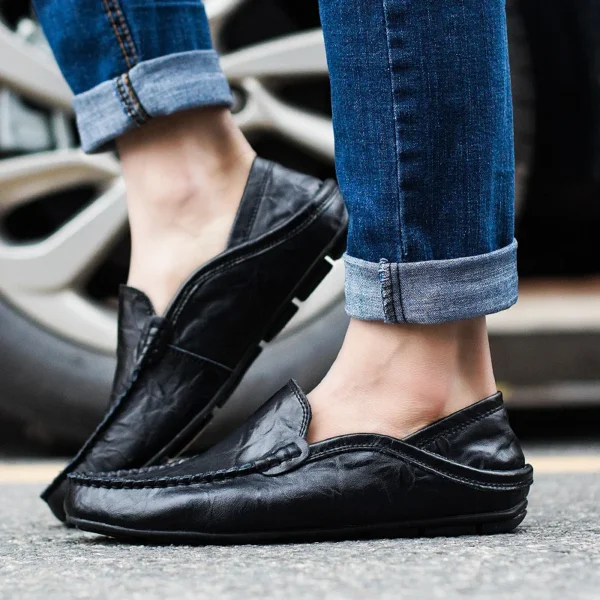 Sommer Mode Männer Müßiggänger Italienischen Casual Luxus Marke Männer Schuhe Aus Echtem Leder Mokassins Licht Atmungsaktive Slip auf Boot Schuhe 6