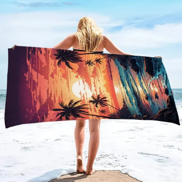 Mikro faser Haarring gedruckt Strand tuch Bergsteigen Yoga Strand Schwimmen Laufen saugfähiges weiches Handtuch 6