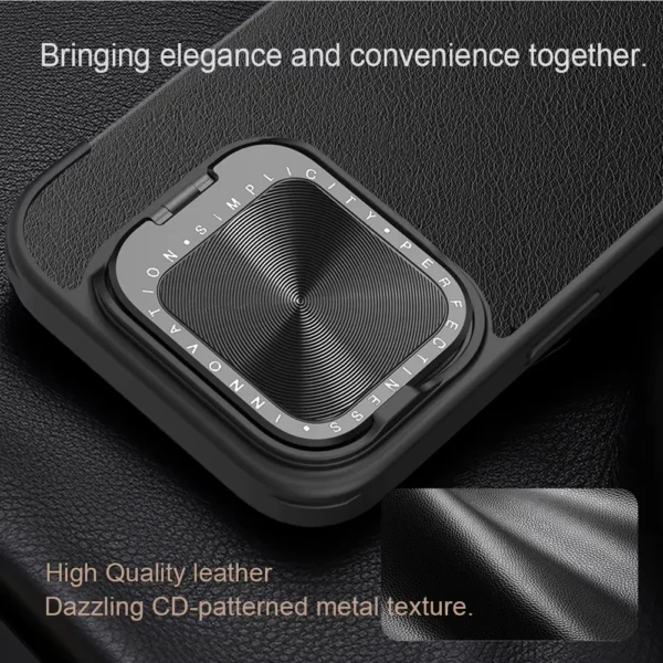 Nillkin für iPhone 16 Pro Max / 16 Pro / 16 Plus Luxus Flip QIN ProP Ledertasche stoßfeste Kamera Slider Schutzabdeckung 2