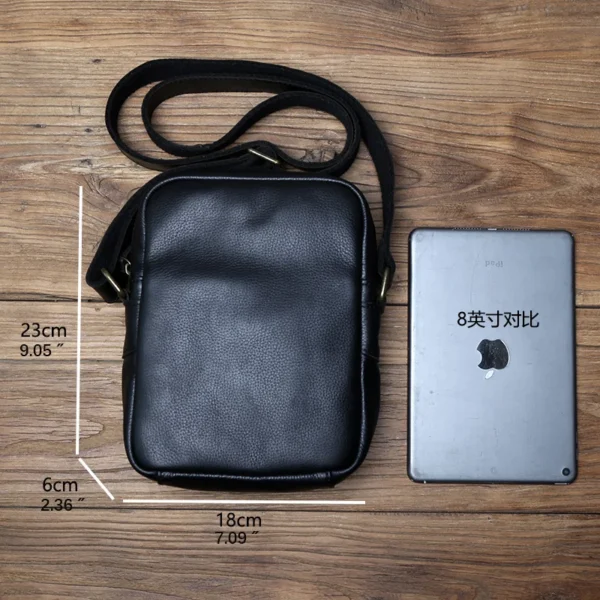 NZPJ Echtes Leder Herren Umhängetasche Lässige Umhängetasche Natürliches Rindsleder Vertikale Herrentasche Trend Tablet Computertasche 6