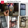 Xundd Für Samsung Galaxy Z Flip 5 Z Flip 6 5G Hülle Airbag Stoßfestes Acryl+TPU+Glas Rückseite Klare Abdeckung Für Flip5 zdaa5 varen 6