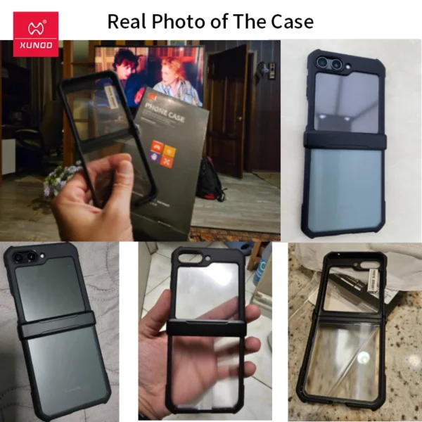 Xundd Für Samsung Galaxy Z Flip 5 Z Flip 6 5G Hülle Airbag Stoßfestes Acryl+TPU+Glas Rückseite Klare Abdeckung Für Flip5 zdaa5 varen 6