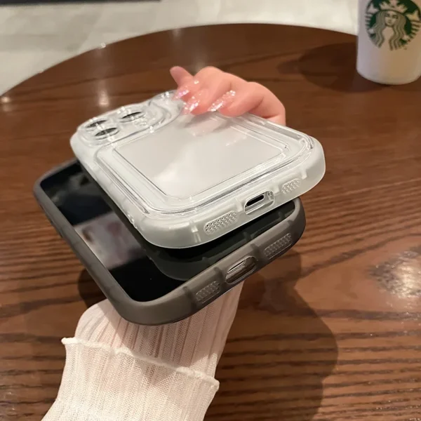 Luxuriöse, stoßfeste, transparente Handyhülle für iPhone 14 13 12 16 Pro Max 14 Plus X XS XR, dicke, weiche Silikon-Stoßstange, klare Abdeckung 4