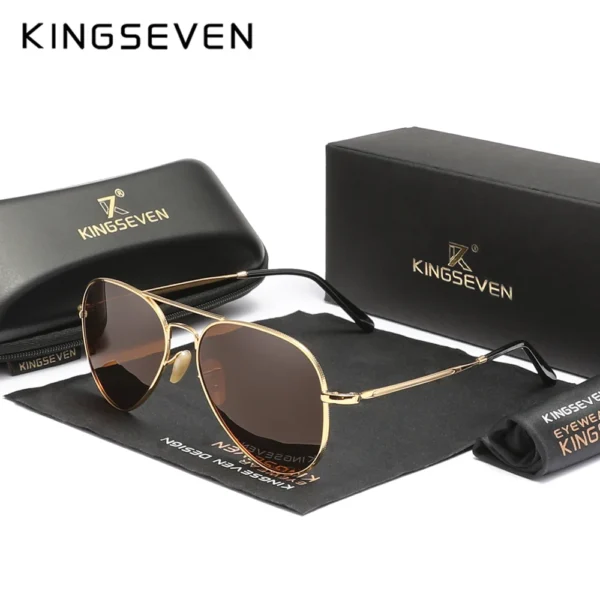 KINGSEVEN Pilot Legierung Sonnenbrille Polarisation UV400 Anti-reflexion Vollformat Parsnip Gläser Frauen Retro Luxus Brillen 4