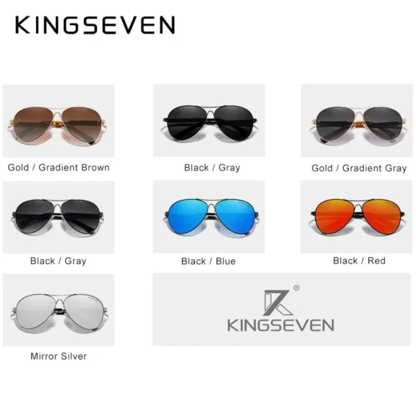 KINGSEVEN 2023 Neue Trend Qualität Titan Legierung männer Sonnenbrille Polarisierte sonnenbrille Frauen Pilot Spiegel Brillen Oculos de sol 4