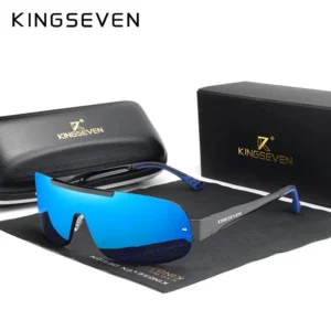 KINGSEVEN Sonnenbrille für Herren, Aluminium, HD, polarisiert, UV400-Brille, integrierte Spiegellinse, Brillen, Nachtsicht