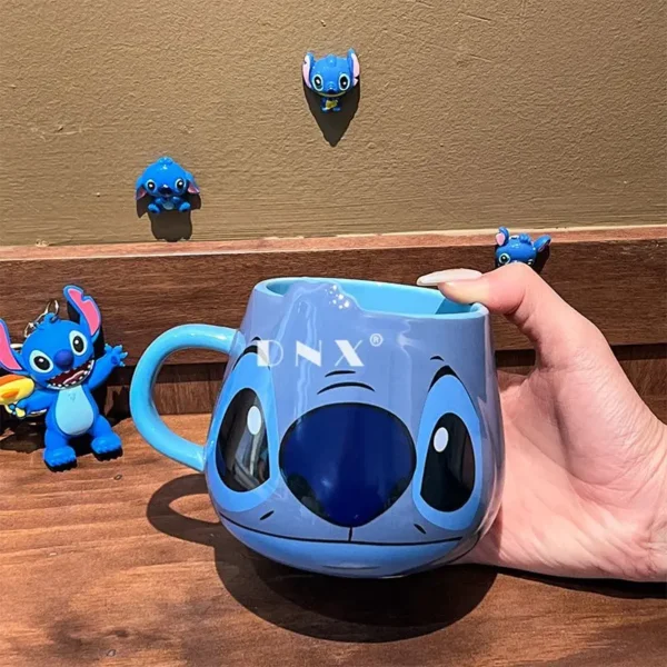 Disney Stich Neue Nette Mädchen Hohe Schönheit Mode Cartoon Kreative Muster Paar Milch Kaffee Keramik Becher Hause Schlafsaal Geschenk Tasse 6