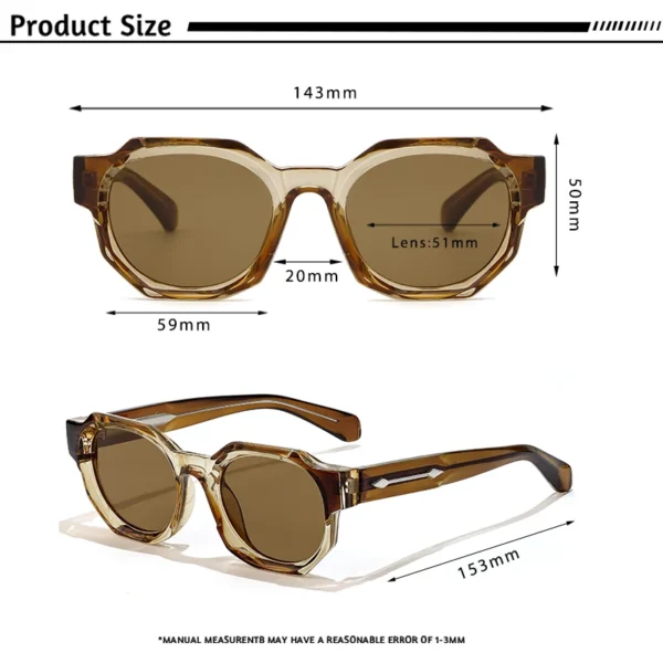 CATERSIDE Punk Quadratische Sonnenbrille Männer Vintage Dicken Rahmen Hochwertige Retro frauen Sonnenbrille Party und Urlaub Reise Brillen 5