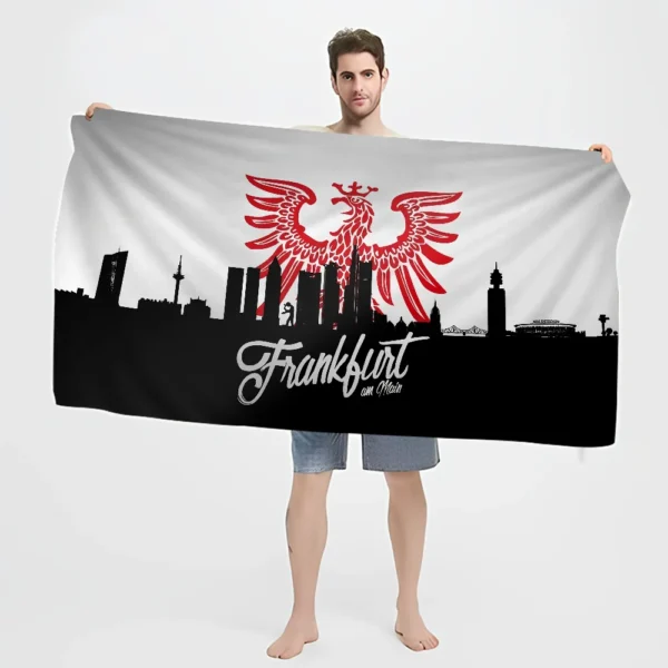 E-Eintracht F-Frankfurt Mikrofaserdecke, schnell trocknende Strandtücher, übergroßer Druck, super saugfähige Poolhandtuchdecke 4
