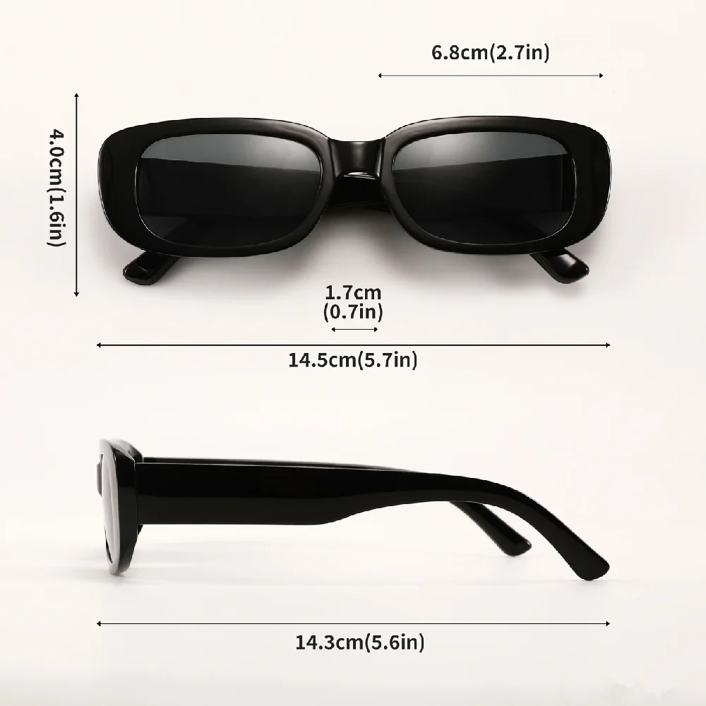 20PCS Vintage Schwarz Quadrat Sonnenbrille Frau Luxus Marke Kleine Rechteck Sonnenbrille Weibliche Gradienten Klar Spiegel Oculos De Sol 4
