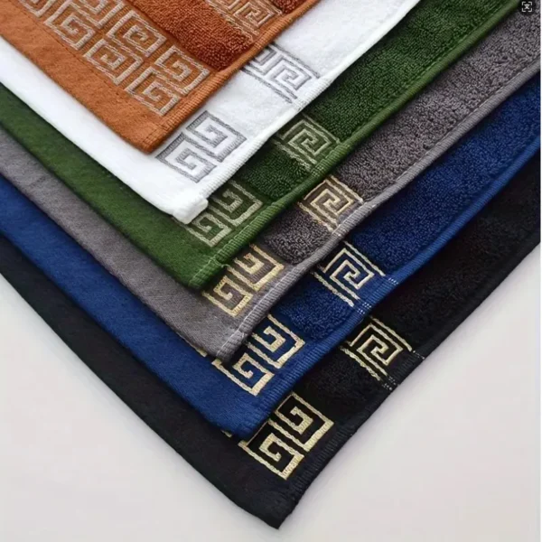 3-teiliges grünes Baumwollhandtuch-Set, 2-teiliges Handgesichtstuch, 34 x 74 cm und übergroßes Badetuch, 70 x 140 cm, Geschenk-Duschhandtücher, Weihnachtshandtücher 5