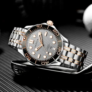 Neue Parnis 42 mm weißes blaues Zifferblatt Gold Silber Miyota 8215 automatische mechanische Herrenuhr Edelstahlarmband