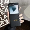 Luxuriöse personalisierte Hülle für Samsung Galaxy Z Flip 4, 6, 5, 5G, Flip6, Flip4, Flip5, individueller Name, Initialen, Buchstabe, weiche Rückseite 3