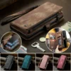 Magnetische Flip-Leder-Handyhülle für Samsung Galaxy S25 Ultra S24 FE S23 Plus S22 S21 S20 A56 A15 A55 Reißverschluss-Geldbörsen-Kartenhülle