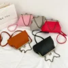 Vintage Soft Skin Shell Tasche Neue Lychee Muster Handtasche Einfache und vielseitige Umhängetasche Clip Kette Umhängetasche Damen Tasche 2