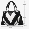 Weibliche einfarbige Patchwork Umhängetasche Frauen Designer Handtasche Tasche Damen Pu Leder Umhängetasche 6