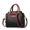 Mode Farbe Kontrast Handtasche, Nähte gestreifte Umhängetasche Damen elegante Büro & Arbeits tasche 5