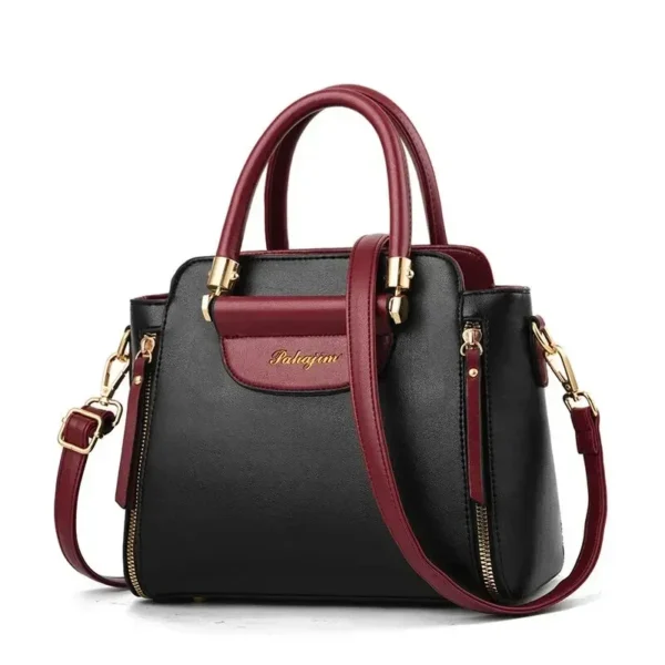 Mode Farbe Kontrast Handtasche, Nähte gestreifte Umhängetasche Damen elegante Büro & Arbeits tasche 5