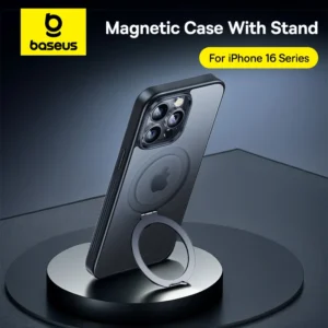 Baseus Hülle mit magnetischem Ständer für iPhone 16 15 14 13 Pro Max Plus Hülle 180 ° Verstellbare Kickstand-Ringabdeckung, magnetische Ladehülle