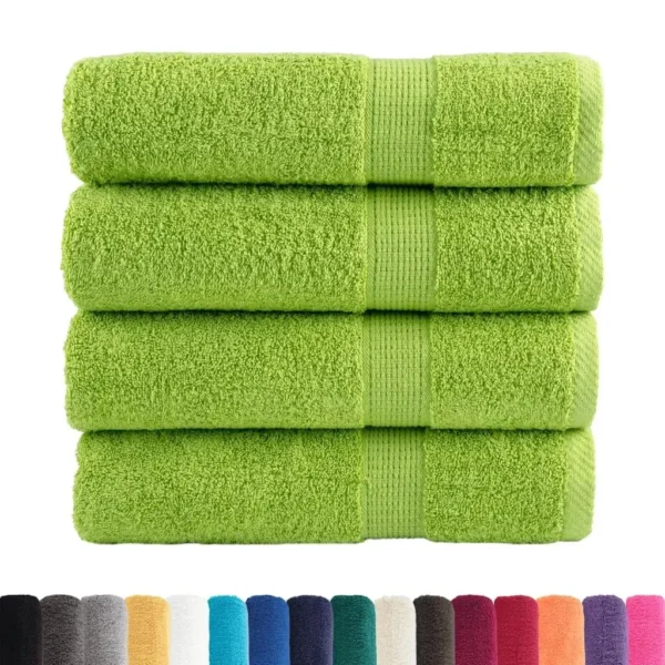 4 Stück Premium-Badetücher grün 70 x 140 cm 600 g/m2 2