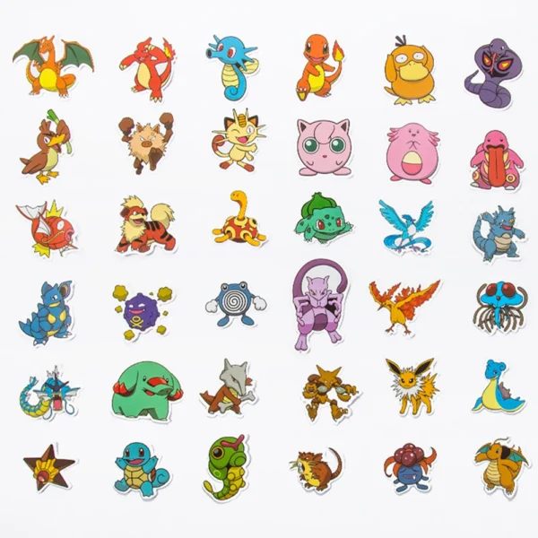 10/30/50 Stück japanische Pokemon Anime Aufkleber wasserdicht Laptop Koffer Fahrrad niedlich Aufkleber Packs Mix Kawaii Cartoon Aufkleber Spielzeug 5