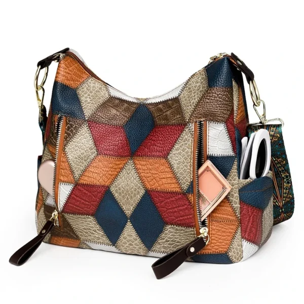 Mode Kontrast Farbe Große Kapazität Weibliche Einkaufstasche PU Leder dame Schulter Tasche Marke Designer frauen Eimer Handtaschen 4