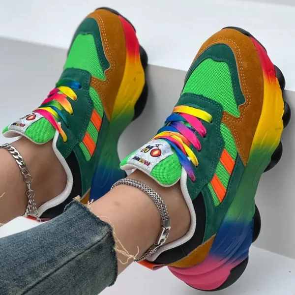 Frauen Turnschuhe Mode laufen bunte lässige Turnschuhe Frauen Komfort schnüren Outdoor-Plattform Schuhe für Frauen Zapatos de Mujer 2