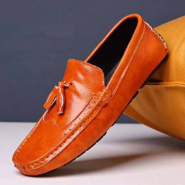 Maedef Herren Slipper Schuhe bequeme Slip-On Mokassins Schuhe männliche Marke braune Leder Boots schuhe lässig flachen Schuh für Männer 5