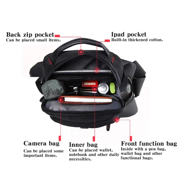 Schweizer wasserdichte Oxford Herren Umhängetasche Multifunktions Business Casual Aktentasche Tasche Reise männliche Umhängetasche Mode Handtasche 5
