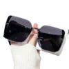 2025, neue modische Sonnenbrille mit Halbrahmen, hochwertiger Trend, einfache Sonnenbrille für Damen mit feinem Glitzer (DS-1002) 5