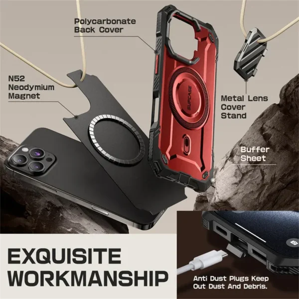 For iPhone 16 Pro Max Case 6.9 "2024 ub mag xt schwere robuste starke magnetische Handy hülle mit Kamera abdeckung Ständer 4