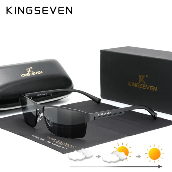 KINGSEVEN Mode Photochrome Sonnenbrille Männer Frauen Chameleon Polarisierte Pilot Sonnenbrille Anti-glare Fahren Brillen UV400 2