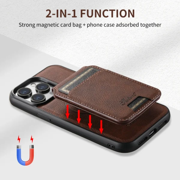 SUTENI Brieftasche Telefon Fall Karte Halter Leder Magnetische Tasche Abdeckung Für Drahtlose Aufladen Für iPhone 12 13 14 16 ProMax 15Plus 3