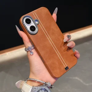 Magnetische Leder-Handyhülle für iPhone 13, 14, 15, 16 Pro Max Plus, luxuriöse Business-Leder-Magsafe-Telefonabdeckung, kabelloses Laden