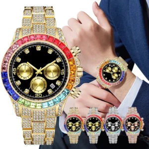Luxus Männer Bunte Uhren Gold Silber Große Zifferblatt Mann Armbanduhr Sport Business Männlich Uhr Relogio Masculino