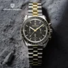 PAGANI DESIGN 2025, Silber, Gold, Mond, Luxus-Quarzuhren, Herren-Sport-Chronograph, Saphirglas, Edelstahluhr für Herren