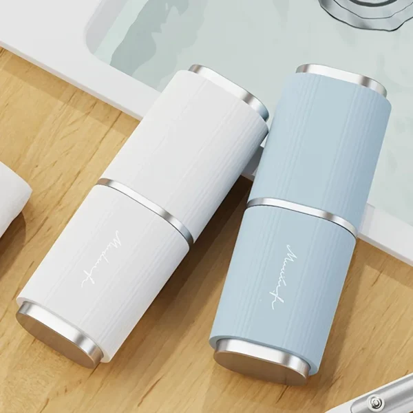 1 tragbare Zahnbürsten-Aufbewahrungsbox, Reise-Zahnbürstenetui, Zahnpasta-Etui aus Kunststoff, Mundwasserbecher für Geschäftsreisen 4
