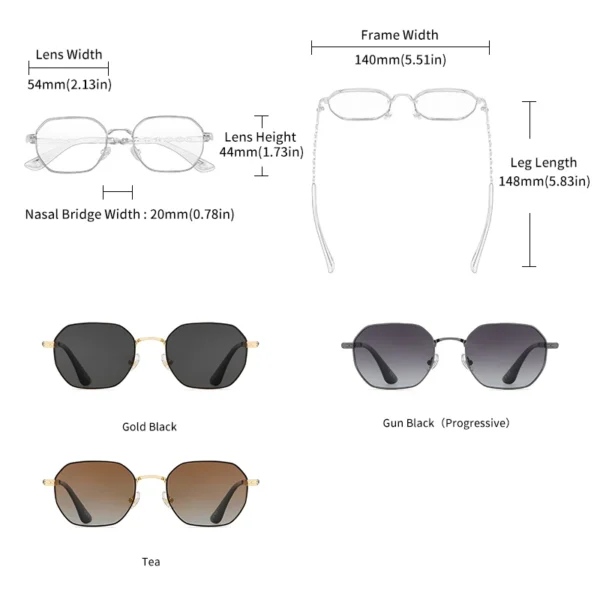 Klassische Retro-Damenbrille der Marke GCV mit rechteckigem, quadratischem Metallrahmen, Sonnenbrille, Polaroid-Gläser, Box Oculos De Sol Gafas 5