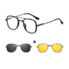 COHK Metall 3 In 1 Neue Stil Klapp Magnet Clip Auf Brillengestell Trend Polarisierte Sonnenbrille Männer Optische Computer Brillen UV400 6