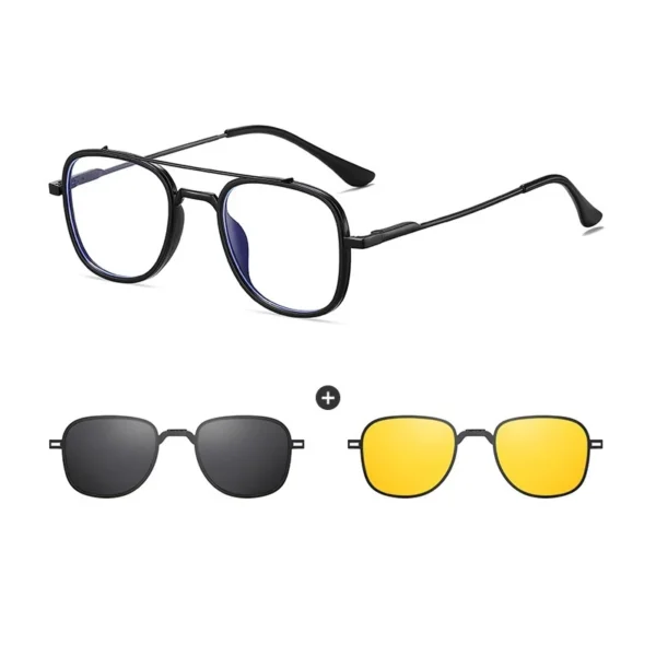 COHK Metall 3 In 1 Neue Stil Klapp Magnet Clip Auf Brillengestell Trend Polarisierte Sonnenbrille Männer Optische Computer Brillen UV400 6
