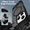 Für iPhone 16e/16 Pro Max 15 Plus 14 13 12 Handyhülle, mattiertes Hautgefühl, magnetische Aufladung, Klappständer, stoßfeste Abdeckung 2