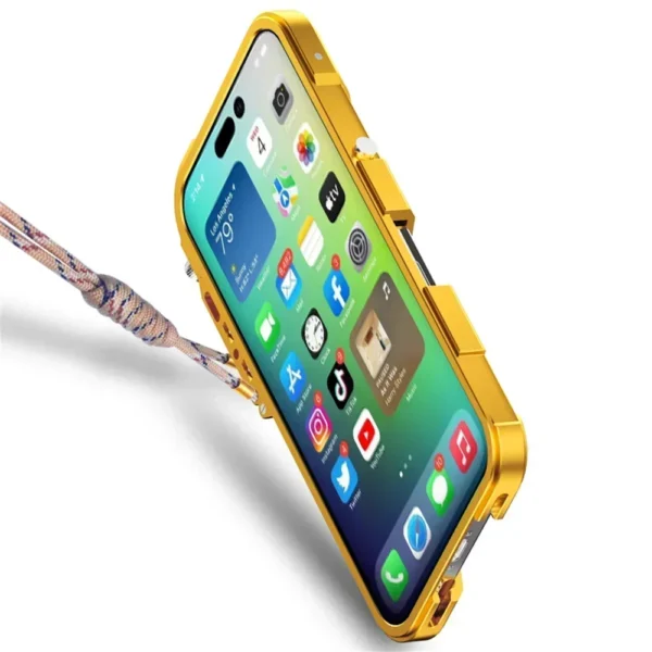 Stoßfest Metall Bumper Fall Für iPhone 12 13 14 15 16 Pro Max Fall Luxus Aluminium Rahmen Abdeckung Funda Für iPhone 16 15 Plus Fall 3