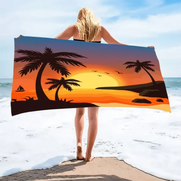 Mikro faser Haarring gedruckt Strand tuch Bergsteigen Yoga Strand Schwimmen Laufen saugfähiges weiches Handtuch 4