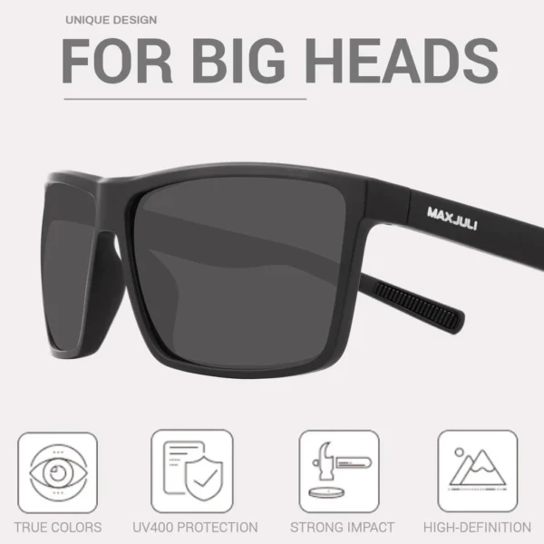 MAXJULI Polarisierte große Sonnenbrille für Männer und Frauen mit großen Köpfen, UV 400-Schutz 8125 3
