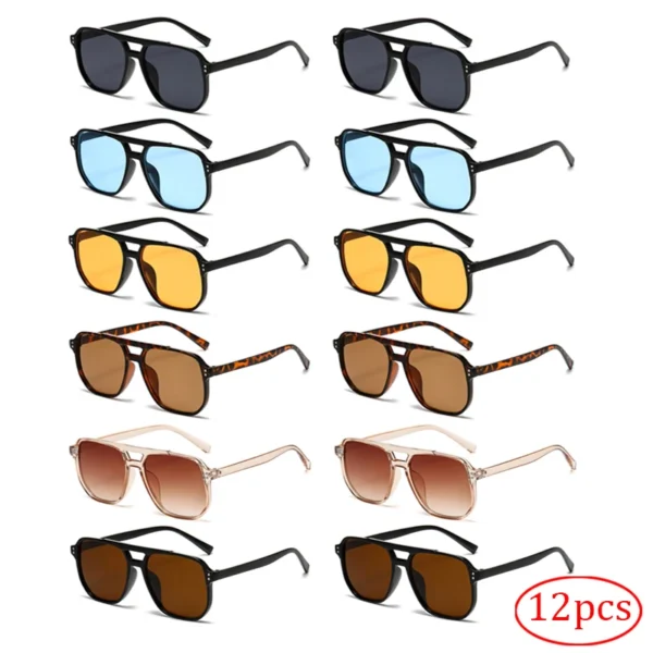 12-teilige Kombinations-Sonnenbrille, mehrfarbige, mehrteilige Sonnenbrille, Strandparty-Organisationssteille für Männer und Frauen 2