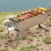 Outdoor-Grill Grill Edelstahl Holzkohle Grill Herd tragbares Haus Falten Holz verbrennung Grill für Camping Picknick Grill 2